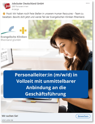 Evangelische Kliniken Rheinland LinkedIn Ad