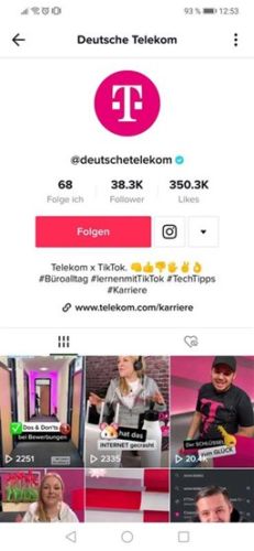 Telekom TikTok Karriereseite