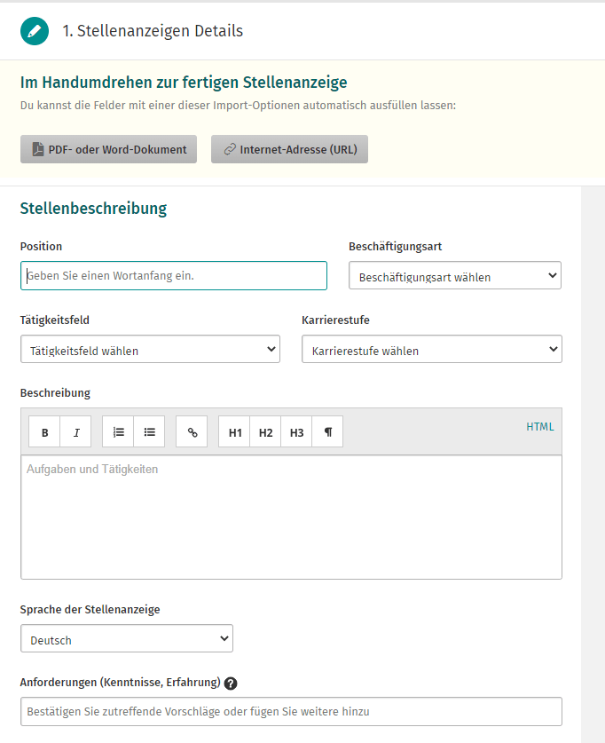 Stellenanzeige bei Xing Stellenanzeige bei Xing