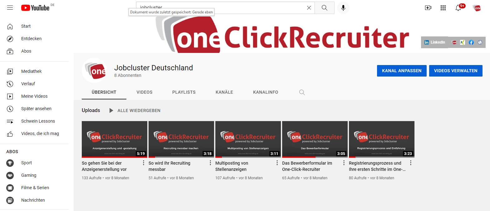 Youtube Beitrag