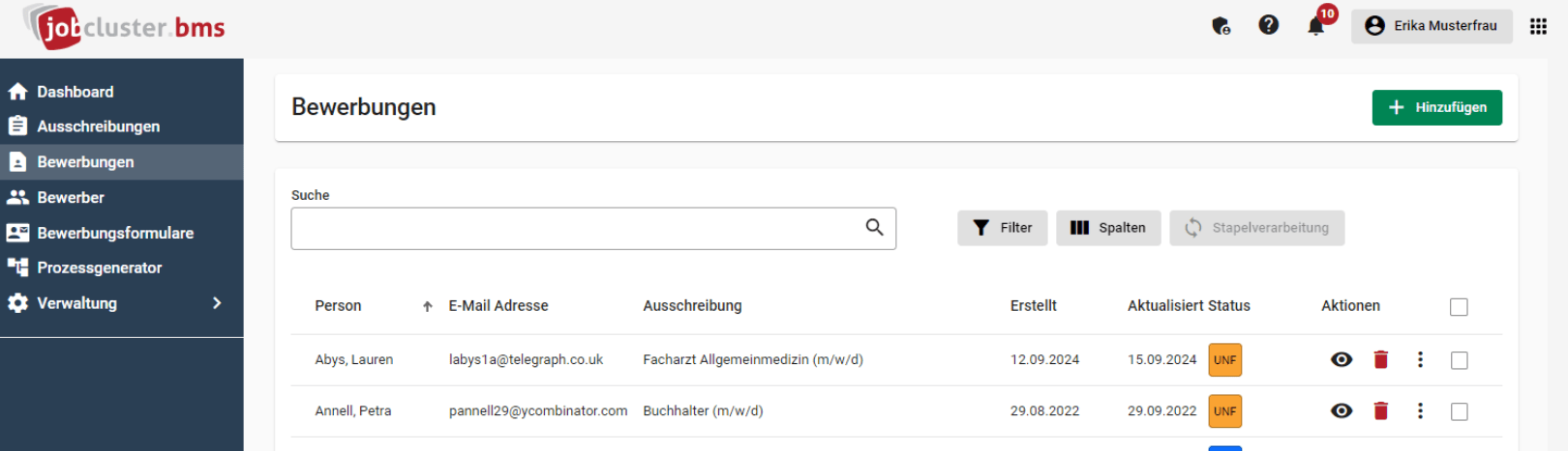 Jobcluster BMS